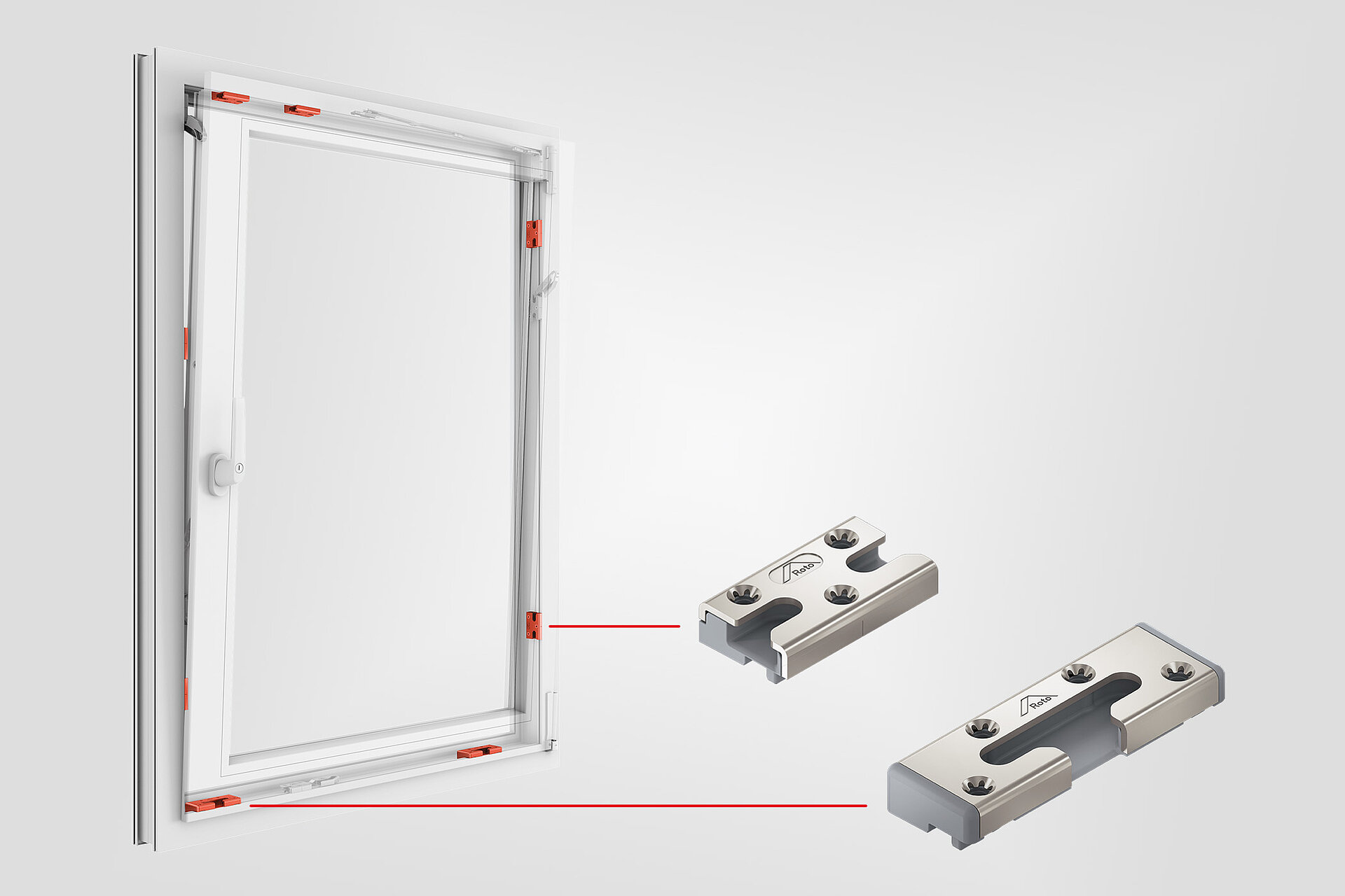 Fenêtre TiltSafe : RC 2 en position basculée, RC 3 en position fermée