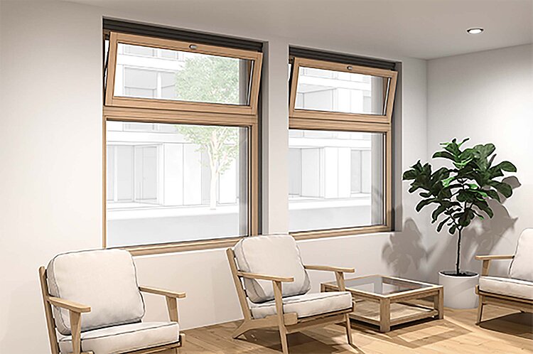 The “Roto E-Tec Drive” electric drive reliably unlocks, tilts, closes and locks fanlights that are difficult to reach. Integrated into a smart home system, it regulates optimal room ventilation entirely automatically.