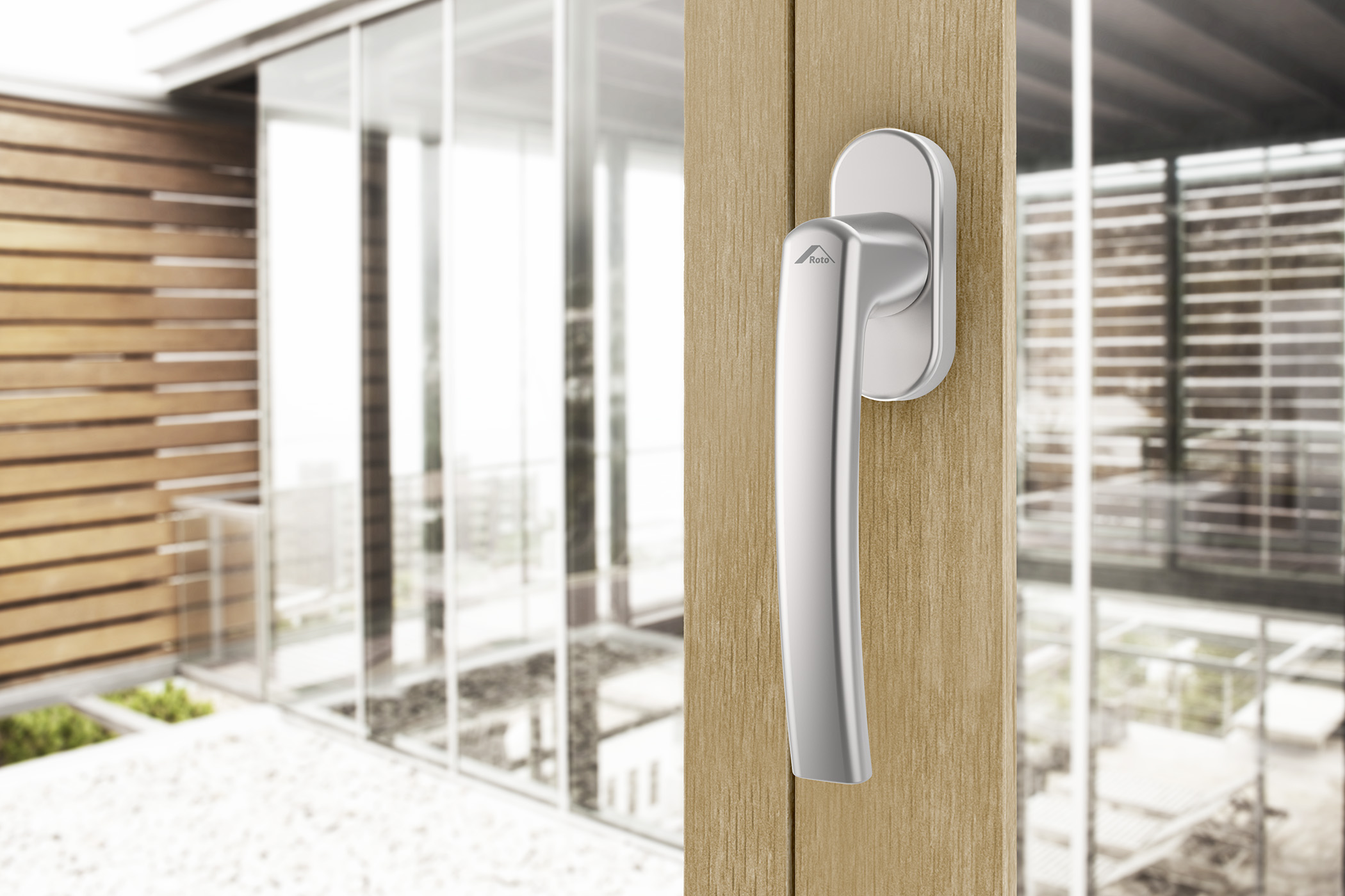 Maneta para puerta de aluminio de apertura exterior